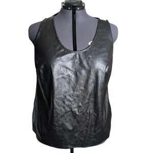 Goth Perforated Faux Leather Tank Top Simply Be Size 20